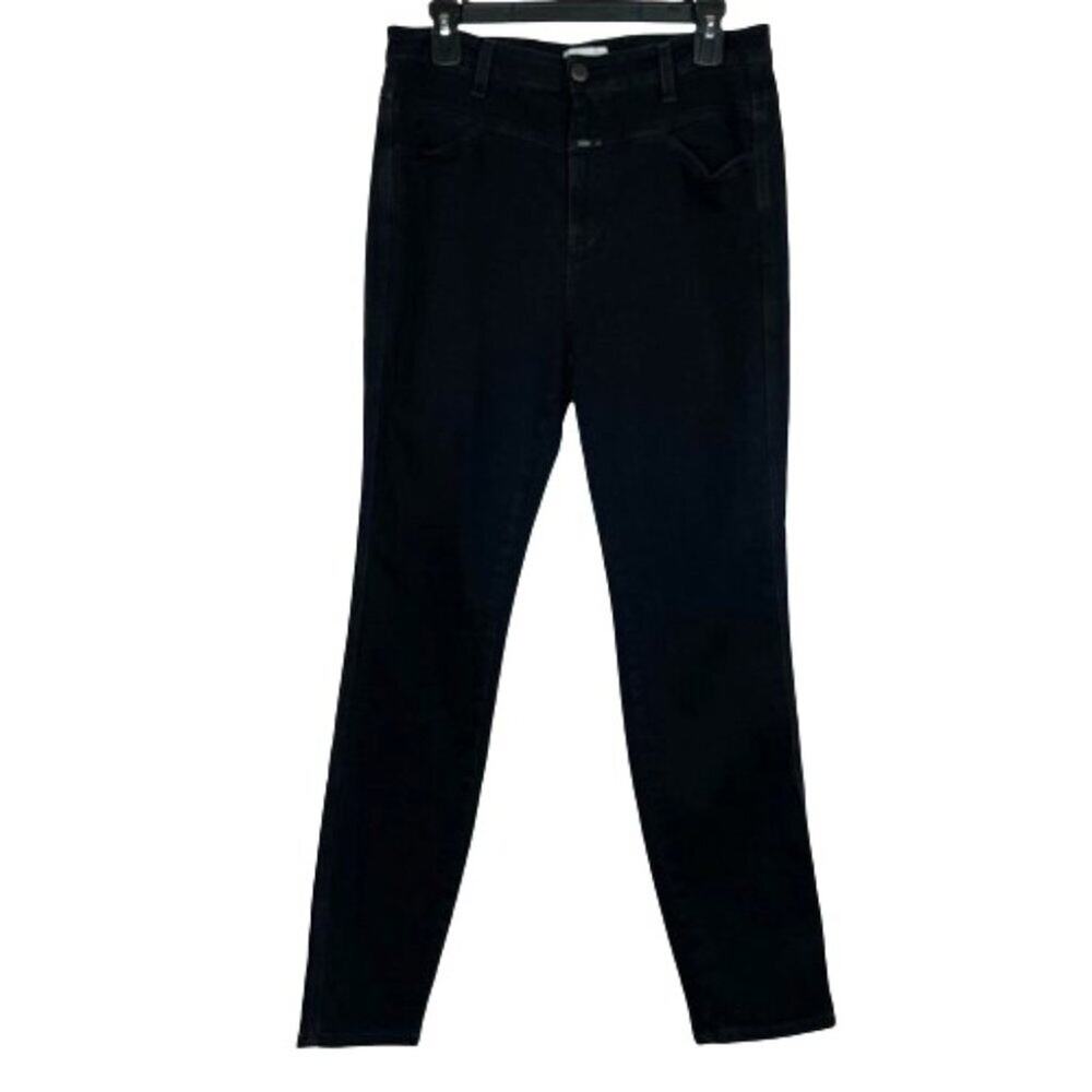 CLOSED black denim jeans made in Italy "skinny pusher" women's size 32